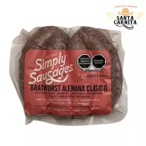 Salchicha Alemana Clásico Simply Sausages: Sabor Tradicional, Perfecto para Tu Parrilla